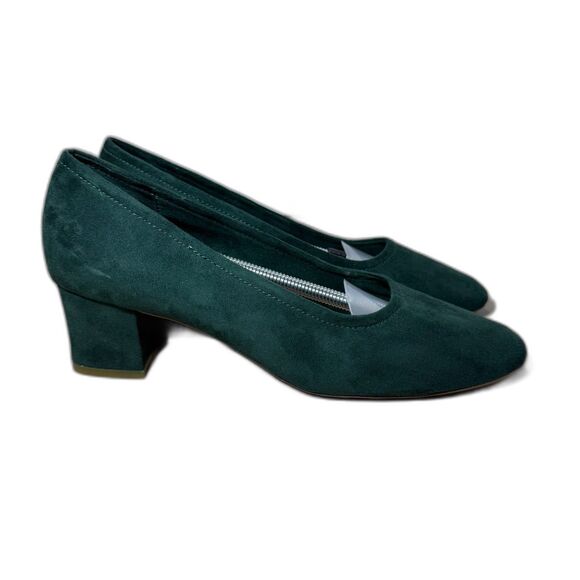 OAK + FORT Shoes - Oak + Fort  Microsuede Round Toe Pump - Forest Green 10